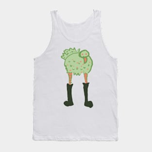 Green bird in boots Tank Top